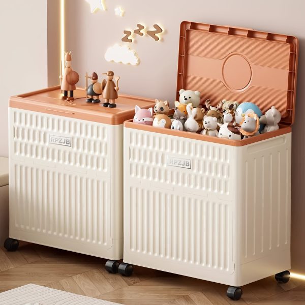 1pc Large 42.27 Gallon Heavy-Duty Plastic Storage for Bin with Wheels & Flip-Top Lid - Heavy-Duty Construction, Dustproof &, Space-saving Organizer For Home, Dorm, Basement - Ideal For Clothes, Toys, Snacks, Seasonal Decor - Easy To Use