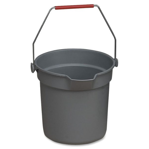 Commercial Brute 10 Quart Heavy-Duty Utility Bucket with Thick-Wall Construction, Stackable Design & Zinc-Plated Handle - Large Capacity (7.93gal) for Industrial, Construction, Janitorial Use - Durable Measuring Markings, Heavy Lifting Compatible
