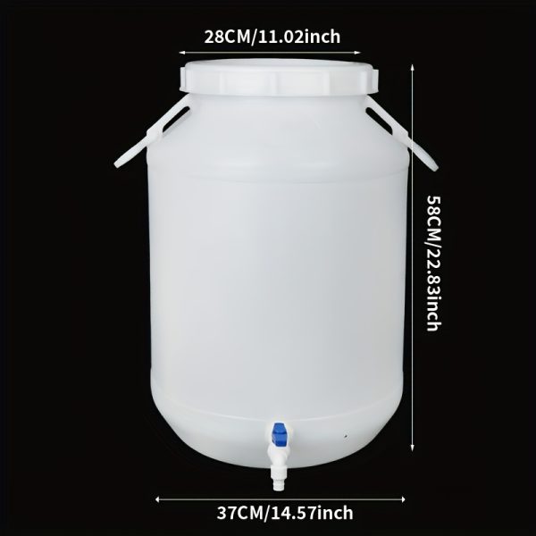 75L White Plastic Bucket with Lid & Handle - Industrial Grade, Water-Tapable, Ideal for Chemicals, Packaging & Stacking, PE Material