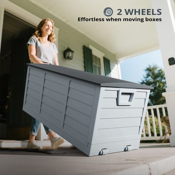 Heavy-Duty Folding Wheeled Storage Bin - 75-Gallon Large Capacity Moving Box with Flip-Top Lid, Heavy-Duty Polyethylene Construction, for Home, Garage, Warehouse, Moving - Indooru002FOutdoor Organizer (Blacku002FGray Options), Home Organization, Reinforced Structure, Durable Construction, Warehouse Supplies, Box,Cabinet,Rack for Outdoor Storage