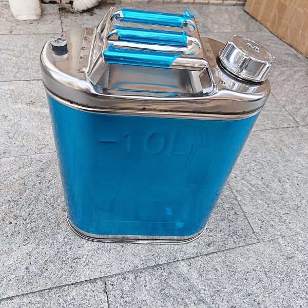 2.64gal Heavy-Duty Stainless Steel Drum with Reinforced Handles & Detachable Lid - Large Capacity Industrial Bucket for Construction, Outdoor, Home Use - Durable Portable Design with Guide Tube, Outdoor Storage, Sleek Metallic Finish, Robust Construction