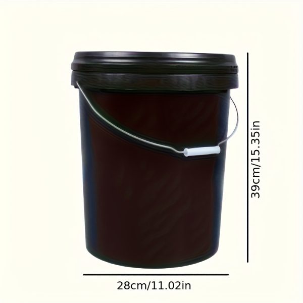1pc 6.6gal Black Plastic Bucket with Handle and Lid - Durable, Leak-Proof Design for Industrial Chemical Storage, Ideal for Paints and Solvents, Chemical Storage Bucket | Sleek Black Bucket | Secure Lid Feature