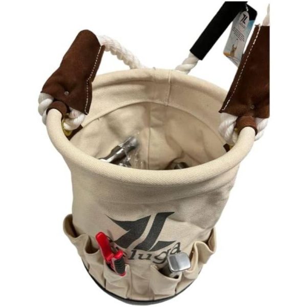 Heavy-Duty Collapsible Utility Bucket with 28oz Capacity - Large Opening & 12 External Pockets, Sturdy Handles for Garage, Workshop, Construction, Home - Organizer Bucket for Tools, Parts, Cleaning Supplies - Durable Storage Bucket