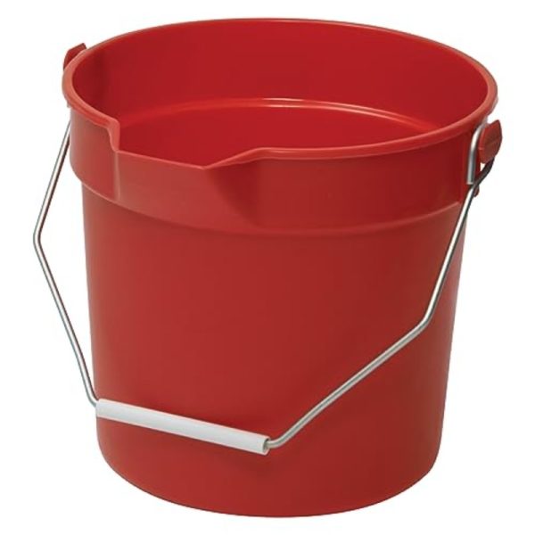 Heavy-Duty 10 Quart Red Plastic Bucketu002FUtility Pail with Pour Spout & Sturdy Handle - Durable, Lightweight & Easy-Clean Design for Construction, Gardening, Painting, Moving - Ideal for Home & Commercial Use - Spill-Resistant Spill-Proof Pouring
